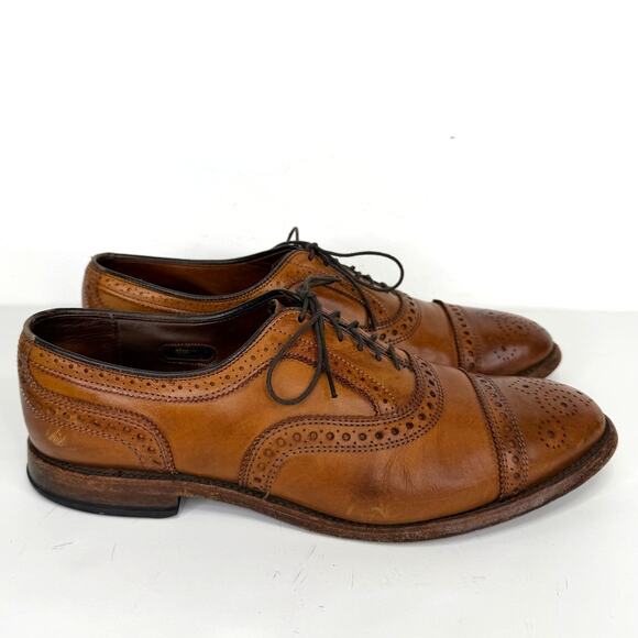 Allen Edmonds Cap Toe Siena Medallion Oxford Brogue Shoes Mens 9 Brown Leather main image 5